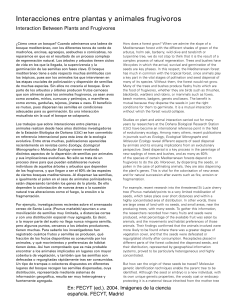Interacciones entre plantas y animales frug&iacute;voros
