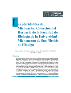 Las pte ri do fi tas de Mi choa cán: Co lec ción del Her ba rio de la