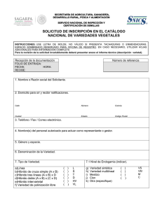 Inscripción el Catálogo Nacional de Variedades Vegetales