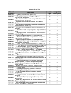 Lista de Costa Rica Fracción arancelaria Descripción Arancel base