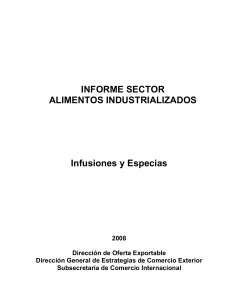 Informe Sectorial sobre Infusiones y Especies