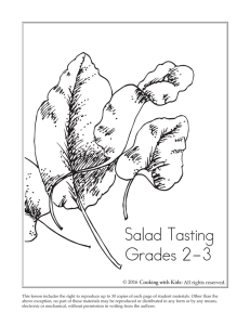 Salad Tasting Grades 2-3