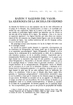 RAZÓN Y RAZONES DEL VALOR: LA AXIOLOGíA DE LA ESCUELA