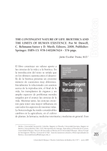 THE CONTINGENT NATURE OF LIFE. BIOETHICS AND THE