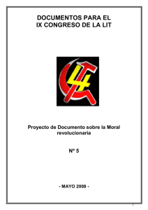 Proyecto de Documento sobre la Moral revolucionaria - LIT-CI
