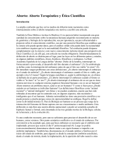 Aborto: Aborto Terapéutico y Ética Científica