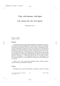 Vida, vida humana, vida digna
