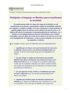 Manipular el lenguaje en Bioética para transformar la sociedad.