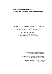 de la ley 35/1988 sobre técnicas de reproducción asistida