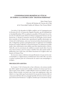 Reflexiones bioéticas y pedagógicas alrededor de la Dignitatis