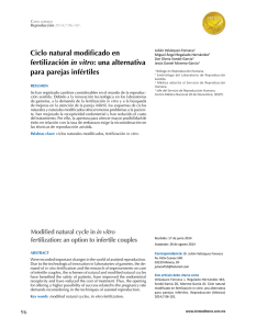 Ciclo natural modificado en fertilización in vitro: una