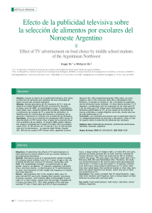 Efecto de la publicidad televisiva sobre la selección de