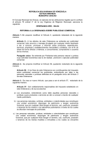 proyecto de reforma parcial d la ordenana sobre publicidad comercial