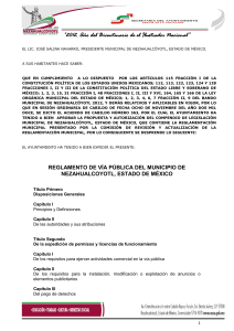REGLAMENTO DE VIA PUBLICA DEL MUNICIPIO DE