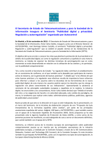 El Secretario de Estado de Telecomunicaciones y