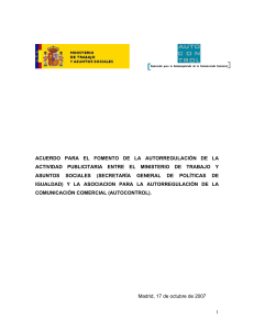 Acuerdo para el fomento de la autorregulación de la actividad