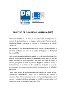 REGISTRO DE PUBLICIDAD SANITARIA (RPS)