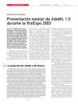 Presentación estelar de AdsML 1.0 durante la IfraExpo 2003