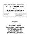 GACETA MUNICIPAL DEL MUNICIPIO MARIÑO