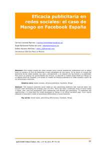 Eficacia publicitaria en redes sociales: el caso de Mango