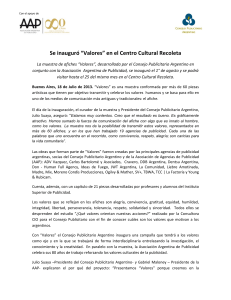 “Valores” en el Centro Cultural Recoleta