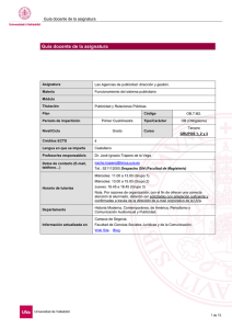 Guía docente Agencias Publicidad: Dirección y Gestión