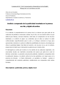 Análisis comparado de la publicidad insertada en la prensa escrita y