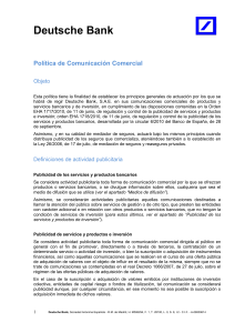 Politica de Comunicacion Comercial
