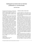 Catalogación provisional de los formatos publicitarios no