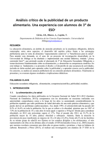 An&aacute;lisis cr&iacute;tico de la publicidad de un producto alimentario