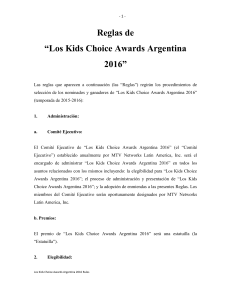 Reglas de “Los Kids Choice Awards Argentina 2016”