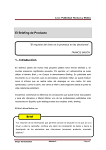 El Briefing de Producto 1.