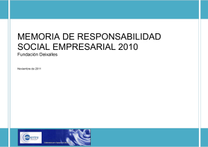 MEMORIA DE RESPONSABILIDAD SOCIAL EMPRESARIAL 2010