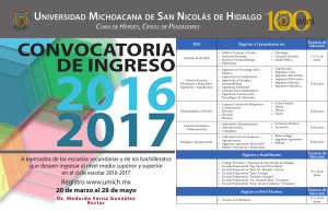 Registro a Bachillerato - Universidad Michoacana de San Nicolás