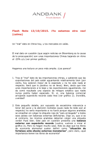 Flash Note 13/10/2015. ¡Ya estamos otra vez! (calma)