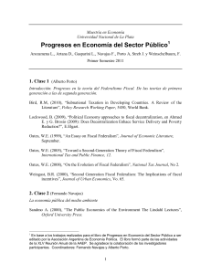 Progresos en Economía del Sector Público