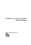 Introducción a la economía política Rosa Luxemburg