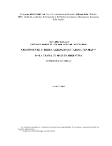 componente b: redes agroalimentarias. tramas