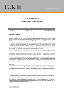 informe sectorial ecuador: sector automotriz