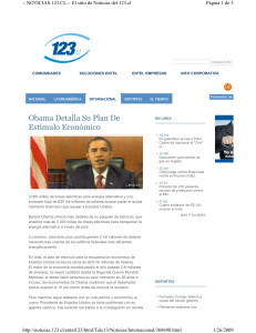 Obama Detalla Su Plan De Est&iacute;mulo Econ&oacute;mico