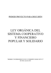 LEY ORGÁNICA DEL Sistema Cooperativo y Financiero Popular y