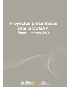 Proyectos presentados en el primer trimestre 2016