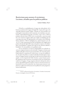 Restricciones para sostener el crecimiento: Lecciones y desafios
