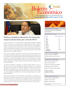 Política económica alternativa de Venezuela reducirá afectaciones