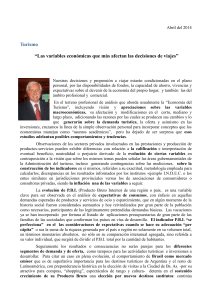 Turismo y Variables económicas