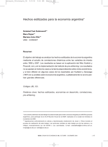 Hechos estilizados para la econom&iacute;a argentina