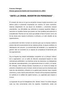 Ante la crisis, invertir en personas por Francesc Fàbregas