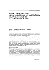 modelo agroexportador, monoproducción y deuda ecológica