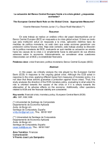 1 La actuaci&oacute;n del Banco Central Europeo frente a la crisis global