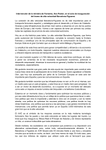 Intervención de la ministra de Fomento, Ana Pastor